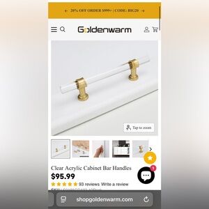 Goldenwarm Clear Acrylic Cabinet Bar Handles 4 inch